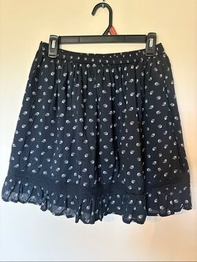 Abercrombie & Fitch Navy Floral Ruffle A-Line Skirt